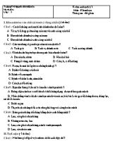 Đề kiểm tra học kỳ I môn Khoa học Lớp 5 - Trường TH Nguyễn Bỉnh Khiêm